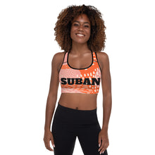 Load image into Gallery viewer, Orange Abstract Sports Bra