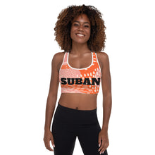 Load image into Gallery viewer, Orange Abstract Sports Bra