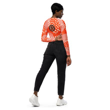 Load image into Gallery viewer, Orange Abstract long-sleeve crop top