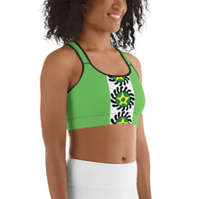 Load image into Gallery viewer, Green Center Stripe Suban Sports bra