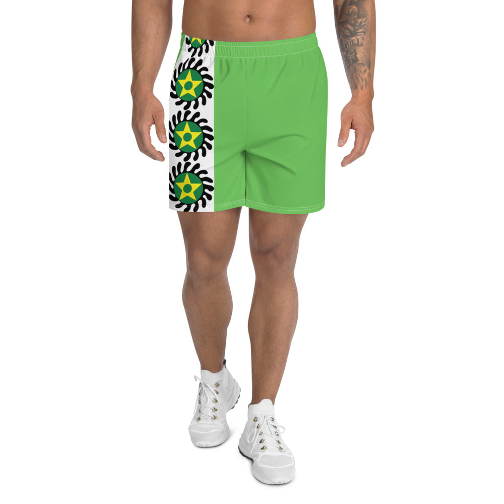 Suban Green Striped Long Shorts