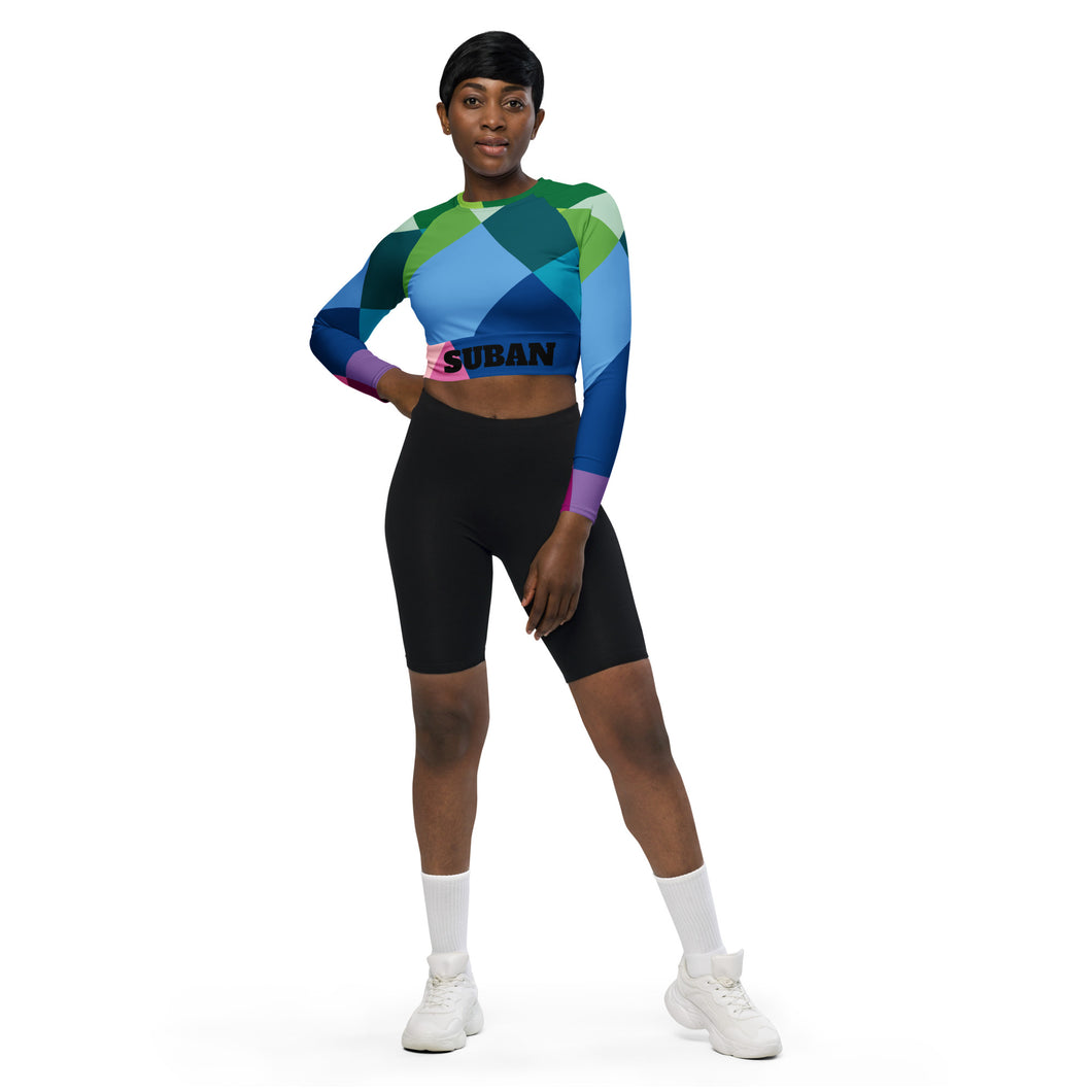 Color Wheel long-sleeve crop top