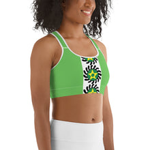 Load image into Gallery viewer, Green Center Stripe Suban Sports bra
